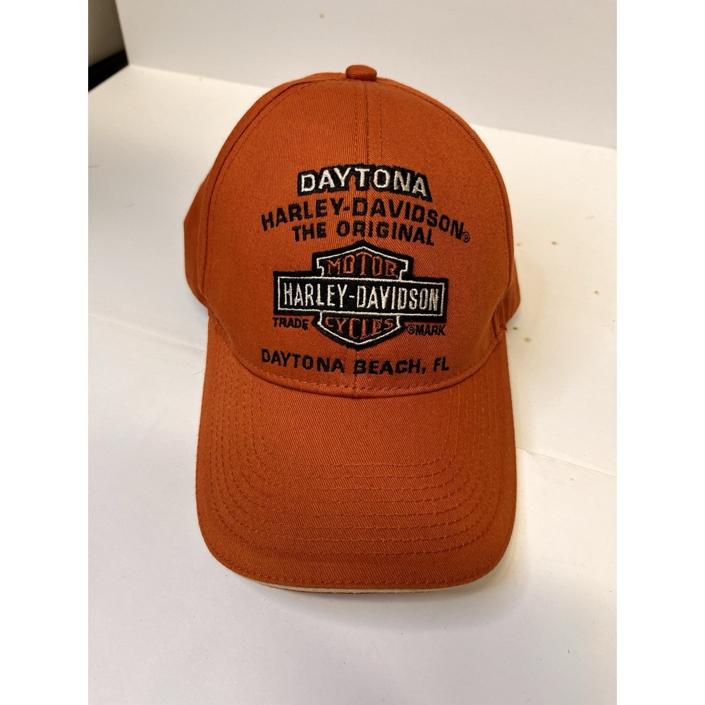 Harley Davidson Daytona Orange Cap Logo Authentic